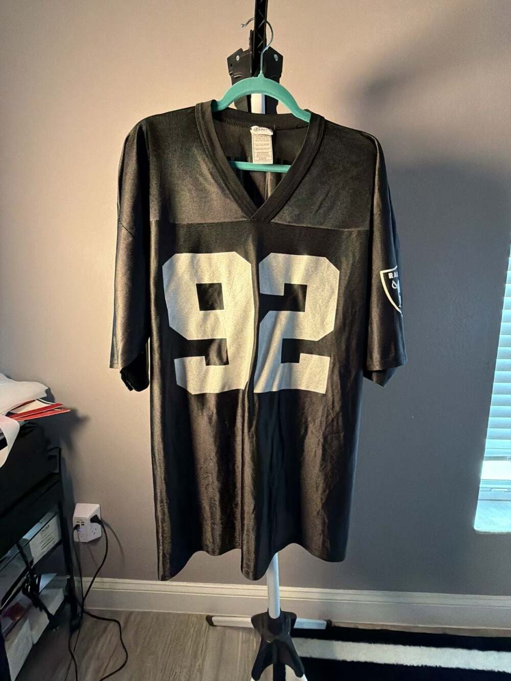 NFL Team Apparel Oakland Raiders Richard Seymour #92 Black Football Jersey Size